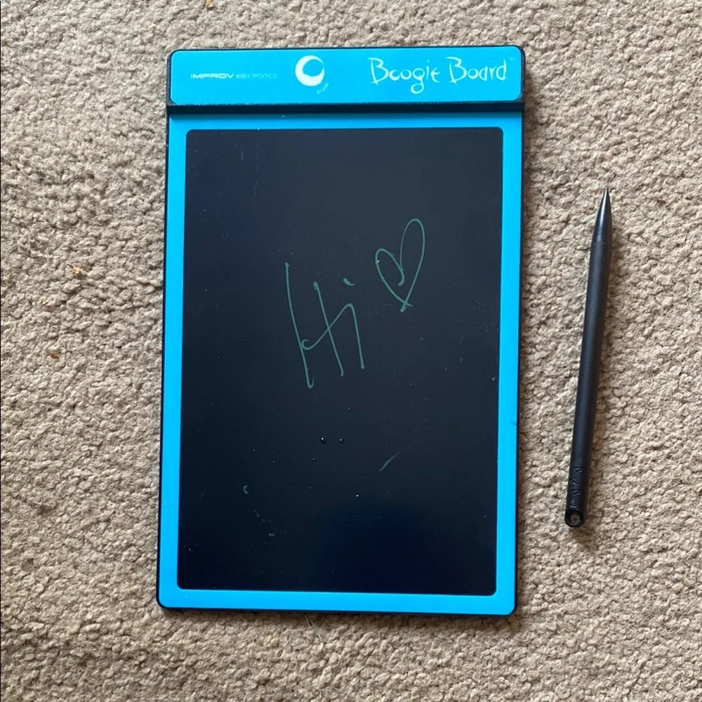 Blue and Black Tablet with Accessories